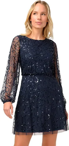Vista 4 de Adrianna Papell Vestido corto con cuentas y manga para mujer