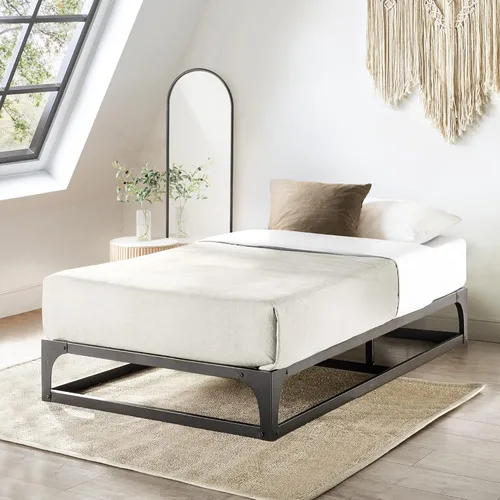 Vista 11 de Somier de cama individual Mellow 9 pulgadas, con base de colchón de láminas de acero resistente Negro