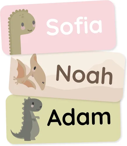 Vista 15 de Etiquetas de nombre personalizadas para niños (60) – Adhesivos personalizados impermeables y duraderos para ropa, guardería, oficina y suministros