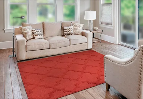 Vista 13 de Alfombra de Área Garland Rug Quatro Negra de 3' x 5' con Diseño de Enrejado Cut-Loop - Suave, Cómoda, Elegante y Económica en un Hermoso Color Negro