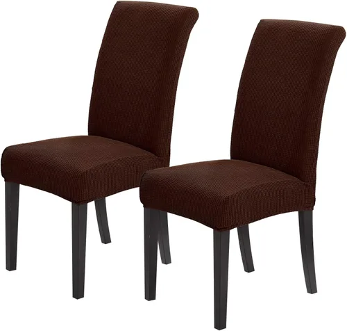 Vista 22 de Joccun - Juego de 2 fundas para sillas de comedor, fundas elásticas para sillas de comedor, fundas de asiento para sillas de comedor, funda de Negro
