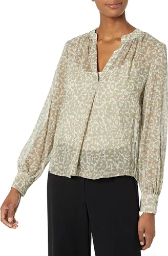 Vista 5 de DKNY Top deportivo estampado transparente con botones para mujer
