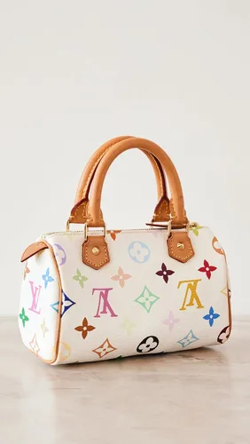 Vista 4 de What Goes Around Comes Around Louis Vuitton Blanco Multi Ab Minihl Speedy sin correa para mujer