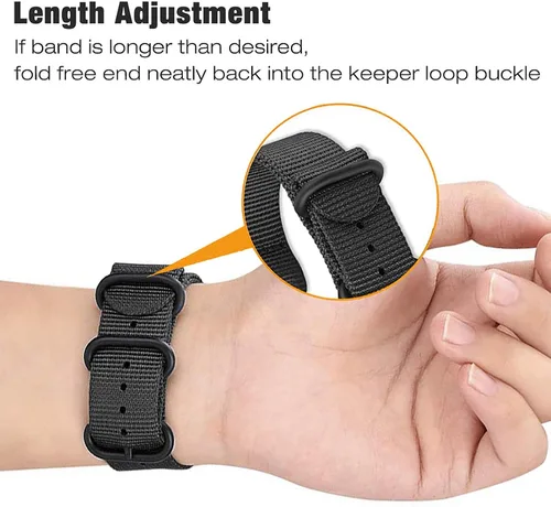 Vista 3 de Abanen Bandas de nailon para Fitbit Charge 6 / Charge 5, correa de nailon tejido de secado rápido con cierre de anillo de acero inoxidable ajustable