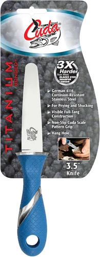 Vista 7 de Cuda 3 1/2" cuchillo de titanio unido Shucking, azul, (18182)