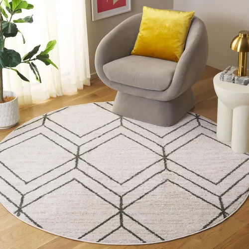 Vista 65 de SAFAVIEH Adirondack Collection - Alfombra decorativa, 2 x 3 pies, color negro y marfil, diseño geométrico moderno, no desprende pelusa y de fácil