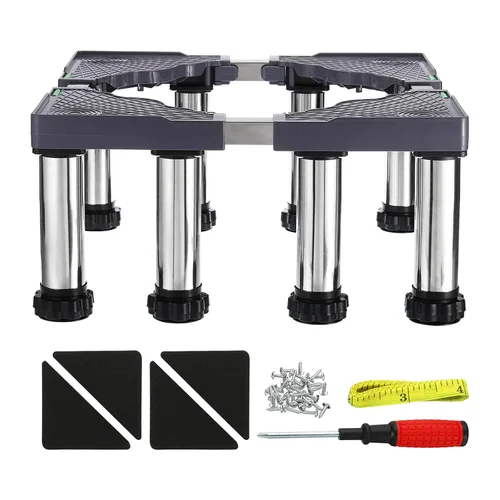 Vista 7 de PATIKIL Mini soporte para nevera, 8 pies fuertes, base de soporte de lavandería, bandeja de base ajustable multifuncional, antivibración