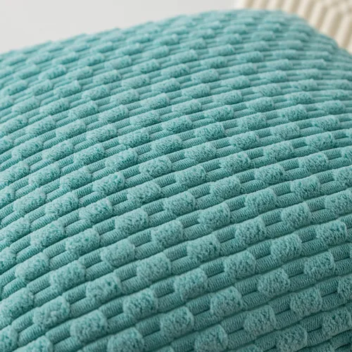 Vista 7 de Kevin Textile - Juego de 2 fundas de almohada de pana suave de 16 x 16 pulgadas, color verde aguamarina Fundas de almohada decorativas de pana