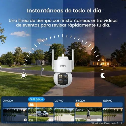 Vista 7 de aosu T2 Dual-Lens 3K Teleobjetivo 360 ° PTZ Cámara de seguridad inalámbrica