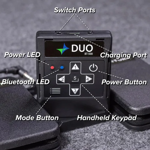 Vista 5 de AirTurn DUO500 - Pedal silencioso Bluetooth para voltear páginas, teleprompter, transmisión en vivo y control de aplicaciones