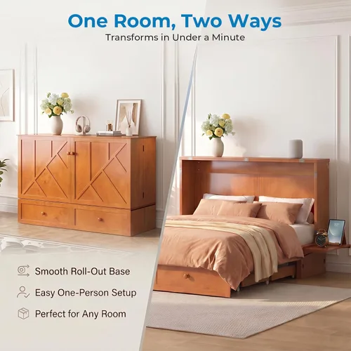 Vista 9 de Mjkone Murphy - Cama de gabinete con colchón plegable de tres piezas