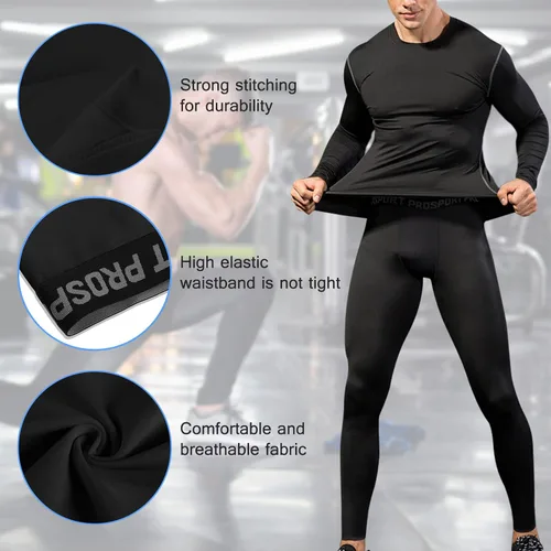 Vista 34 de Pantalones de compresión para hombre, mallas de compresión de una pierna para baloncesto, capri 3/4, leggings atléticos, capa base de secado fresco