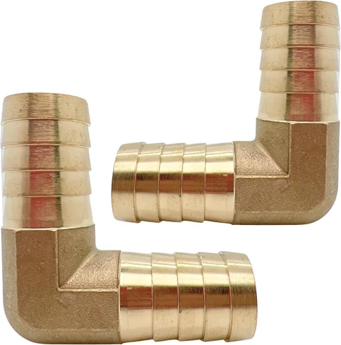 Vista 2 de 2 piezas de acoplador de manguera de latón con púas 1/2" x 1/2" de 90 grados con conector de codo angular derecho por CX WONDERLAND