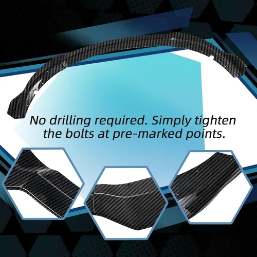 Vista 4 de Labio de Parachoques Delantero Compatible con Dodge Charger SE RT SRT GT 2015-2023 Estilo Deportivo Labio Alerón de Parachoques Delantero Divisor