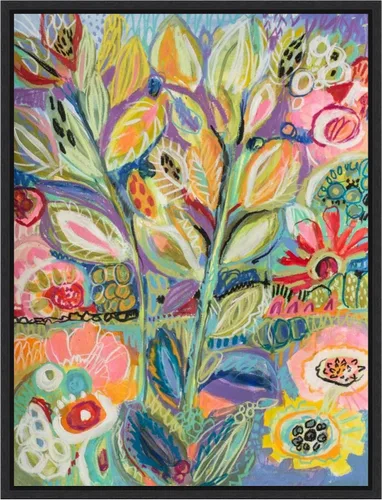 Vista 11 de Amanti Art Lienzo enmarcado para pared, 24 x 18 pulgadas, jardín de fantasía II, por Karen Fields, lienzo enmarcado para pared, arte abstracto