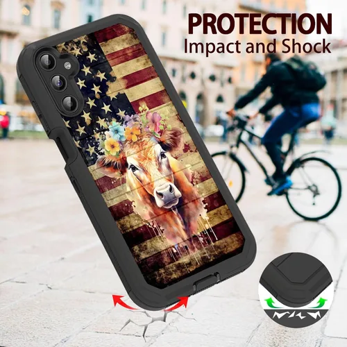 Vista 3 de Diseñada para Galaxy A17 5G de 6.7 pulgadas, resistente, resistente y duradera, a prueba de golpes, híbrida de doble capa, funda protectora de doble