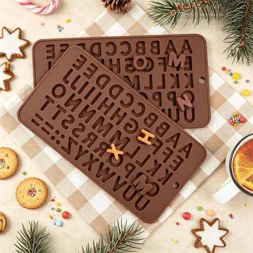 Vista 2 de 2 Pack Mold Mini Chocolate Mold, Non-Stick Food Reusable, for Jelly, Ice cube, Candy, Chocolate,candle, Soap Making Supplies (Brown)