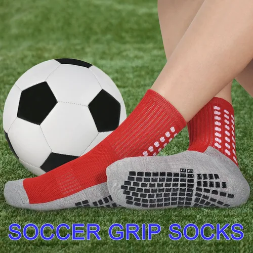 Vista 2 de Calcetines de fútbol para niños, antideslizantes, acolchados, atléticos, para correr, deportes, niños, jóvenes, 6 pares
