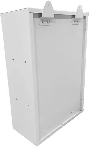 Vista 8 de JZD Gabinete de primeros auxilios de pared de metal con cerradura, caja de medicina con ventana acrílica bloqueable (no de vidrio), incluye 2