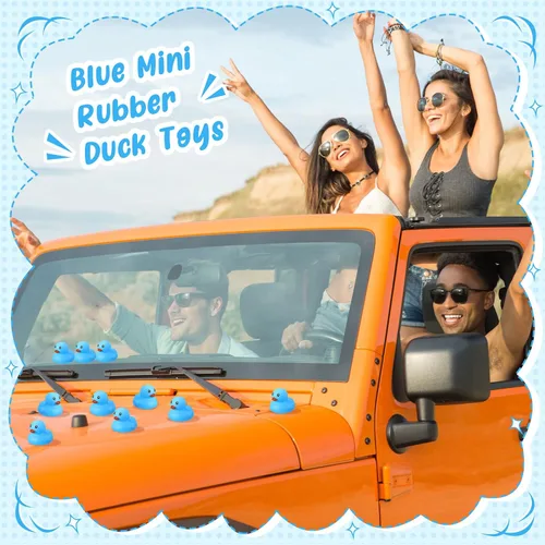 Vista 6 de Hungdao 48 mini patos de goma de 2 pulgadas para niños, regalos de fiesta, patos de baño a granel, juguetes flotantes de piscina de verano, patos