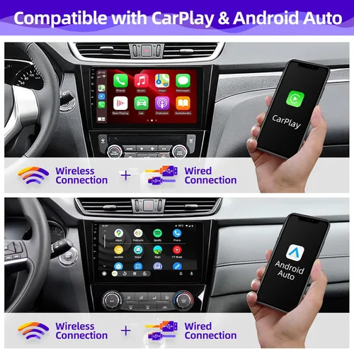 Vista 2 de Radio de coche Android compatible con Android Auto Carplay inalámbrico para Nissan Rogue X-Trail Qashqai 2014-2018 8core 1280X720 pantalla táctil