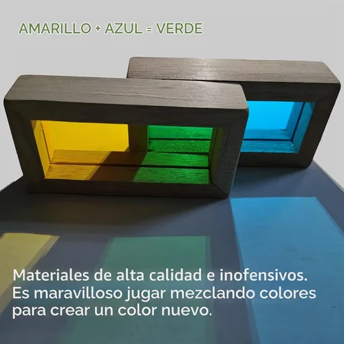 Vista 3 de Juego de bloques de construcción de madera, 24 piezas, bloques de madera para niños pequeños, juguetes sensoriales arcoíris, juguetes educativos