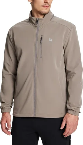 Vista 8 de BALEAF Chaqueta Softshell para hombre, con forro polar, resistente al viento, cálida, para invierno, con aislamiento y capucha extraíble