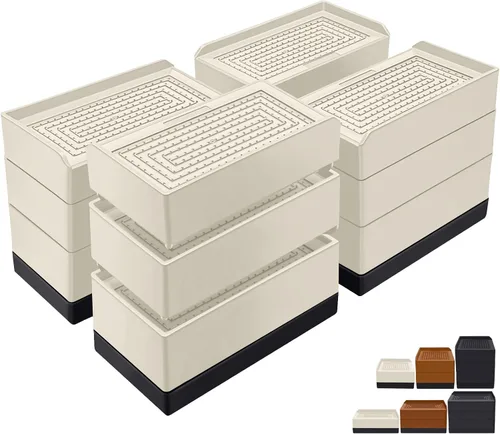 Vista 9 de ANNKUT Elevadores de Cama de 1.5 pulgadas, Bloques Elevadores Cuadrados Ajustables para Cama, Sofá, Mesa y Elevación de Sofá, Soporte de Trabajo