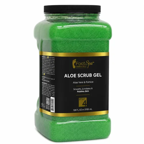 Vista 8 de FOOT SPA - Gel exfoliante de 4 onzas, para manicura, pedicura y exfoliante corporal con infusión de aloe vera y ácido salicílico, brillo, pulido