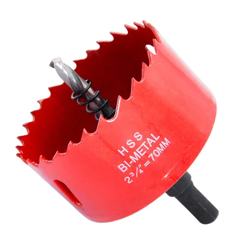Vista 21 de Broca bimetálica para taladro, cortador de orificios HSS con eje para madera y metal