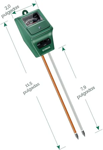 Vista 6 de Sonkir - Medidor de pH de suelo, 3 en 1, humedad/luz/pH, kit de herramientas de jardinería para cuidado de plantas, ideal para jardín, césped