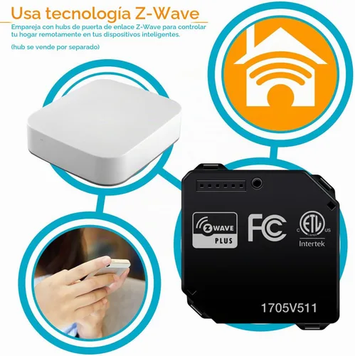 Vista 5 de Módulo de interruptor inteligente por relé Enerwave Z-Wave convierte cualquier interruptor empotrado en pared en un interruptor Z-Wave, 120-277VAC