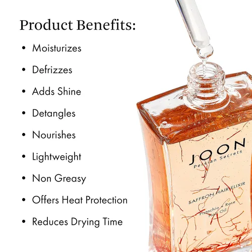 Vista 2 de Joon Elixir Capilar Azafrán Pistacho + Aceite de Rosa para el Cabello, 1.11 Fl.