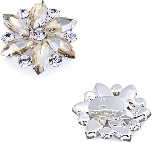 Vista 7 de ELEGANTPARK Zapatos Vestido Sombrero Accesorios Moda Rhinestone Crystal Shoe Clips 2 Pcs Multicolor