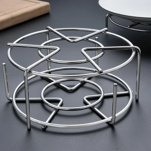 Vista 5 de Round Stainless Steel Steaming Rack, Multipurpose Cooking Trivet Stand, Removable Legs, Steamer Tray Insert for Pressure Cooker Stock Pot Oven Air