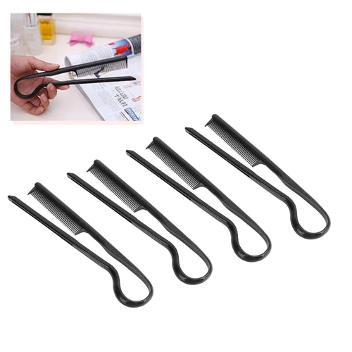 Vista 2 de Peine alisador de cabello, 10 unidades, en forma de V, alisador de pelo, peine alisador para peluquería nudosa, hogar, mujeres y niñas