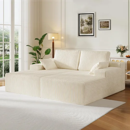 Vista 19 de Sofás modulares de pana otomana de 28.74 pulgadas para sala de estar, taburetes de sofá sin hueso, no requiere montaje, sofá profundo en una caja