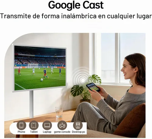 Vista 7 de HORION Google TV portátil de 32 pulgadas, 1080P FHD Rolling Smart TV