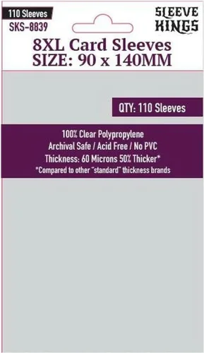 Vista 29 de Sleeve Kings Fundas para tarjetas estándar, 110 unidades, transparentes de 60 micrones de grosor, tamaño mini (1.575 x 3.504 in), compatibles