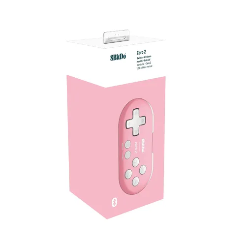 Vista 11 de 8Bitdo Zero 2 Bluetooth Gamepad Keychain Sized Mini Controller for Switch, Windows, Android, macOS & Raspberry Pi(Pink Edition) - Nintendo Switch