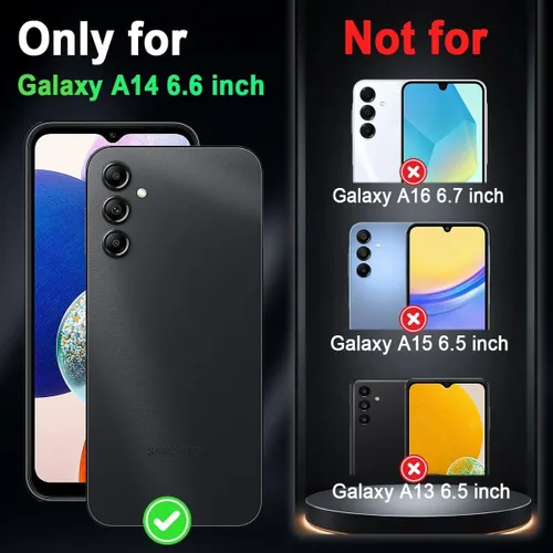Vista 2 de Miqala Funda para Galaxy A14 5G, que brilla en la oscuridad, tres capas, resistente, a prueba de golpes, protección completa, parachoques
