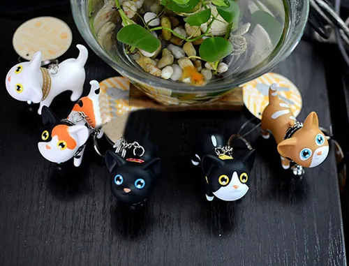 Vista 8 de Llavero con diseño de gato y gatito para automóvil, adorable bolsa Kawaii, juguete colgante, idea de regalo para niñas, mujeres y hombres