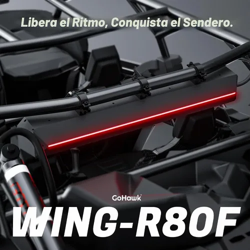 Vista 9 de GoHawk Barra de sonido UTV de 35 pulgadas y 10 altavoces con subwoofer, barra de sonido RGB ATV