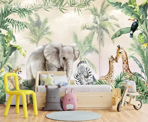 Vista 26 de Mural de hojas negras y doradas para dormitorio, papel tapiz botánico tropical, decoración de plantas, sala de estar, fondo de televisión, mural