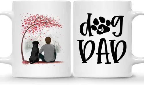 Vista 21 de Gossby Taza de café Dog Dad – Regalo para hombres amantes de los perros labrador retriever negro, regalo de cumpleaños, regalo de Navidad para papá