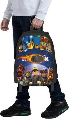 Vista 7 de VICTOMERS Mochila para juegos de 16.5 pulgadas, impresa en 3D, mochila ligera de gran capacidad, mochila casual para adultos, Mochila- 1, Mochilas