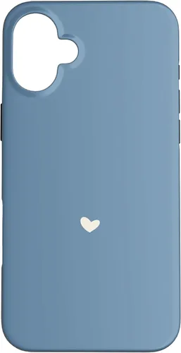 Vista 22 de Misty Blue - Hand Drawn Heart Chic Boho Aesthetic Case for iPhone 16