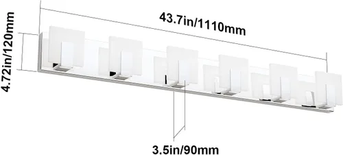 Vista 9 de Aipsun Moderna lámpara LED de tocador para baño, acrílico blanco esmerilado, arriba y abajo, accesorios de pared sobre espejo