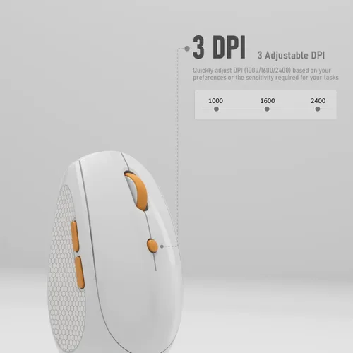 Vista 8 de Ratón inalámbrico silencioso para trabajo y estudio, Bluetooth de modo dual + receptor USB de 2.4G, recargable, cómodo para largas horas, compatible