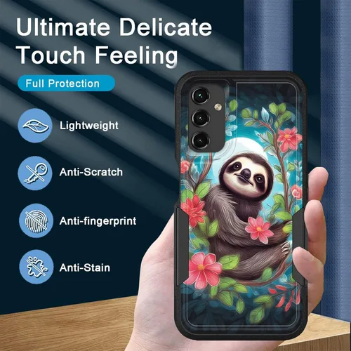 Vista 254 de Funda para Galaxy A14 5G, resistente de doble capa híbrida de policarbonato duro, goma suave, a prueba de golpes, funda protectora resistente